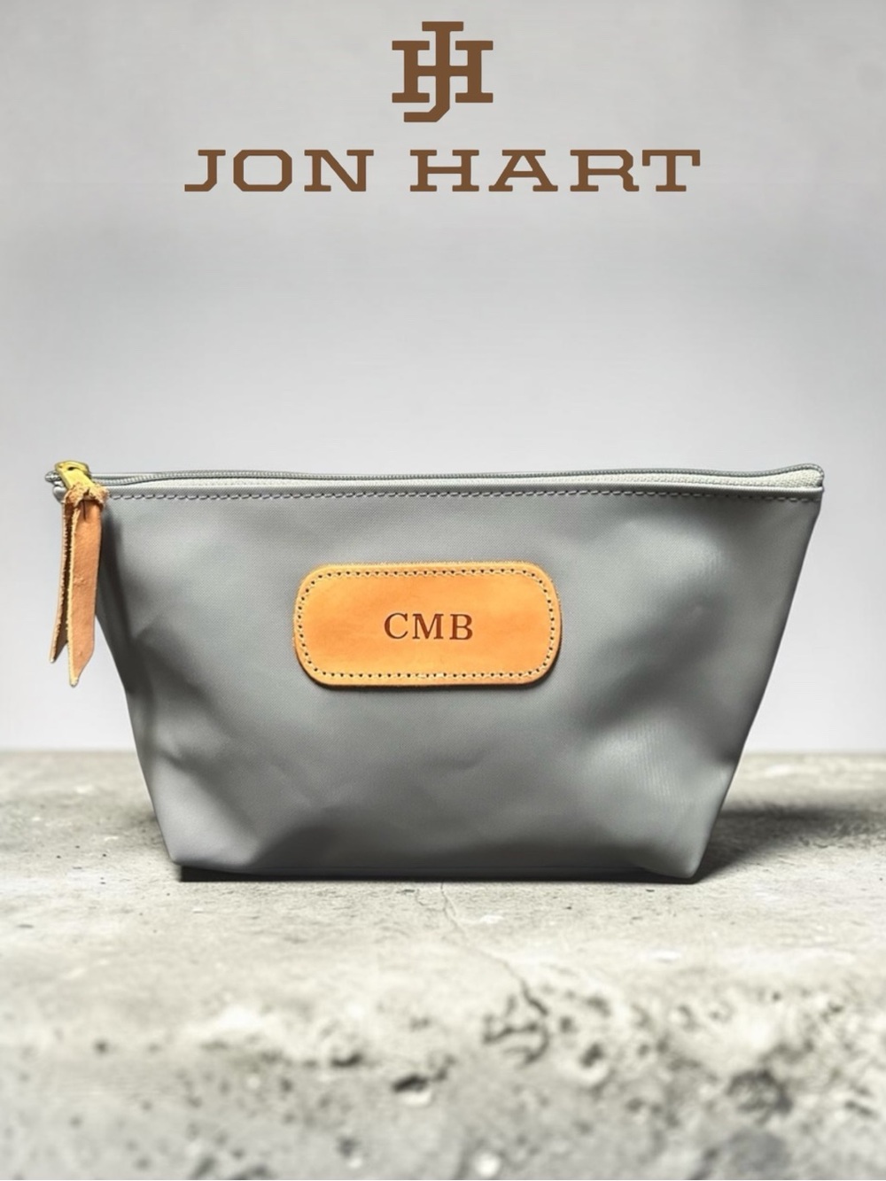 Jon Hart Designs Grande Zipper Pouch in Slate Gray